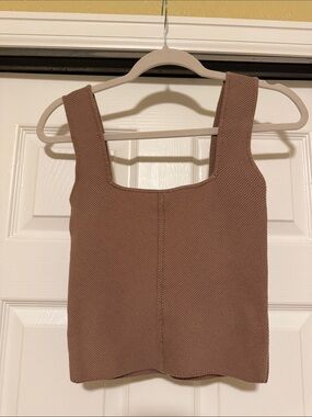 Forever 21 Mauve Brown Square Neck Ribbed Tank